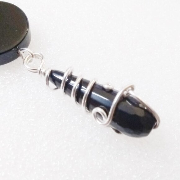Black Agate Pendant: Grounding Balance & Strength - Create Your Own "Y" Necklace - Picture 5 of 9